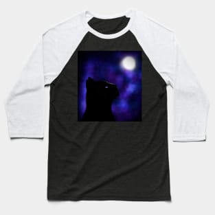 Cat under the moon Baseball T-Shirt